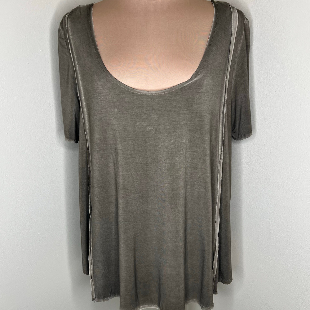 POL T-Shirt Top Womens Small Tee Scoop Neck Minimalist Jersey Oversized Boho New